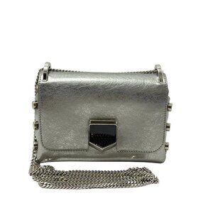 JIMMY CHOO Rocket Petit - Silver Leather Shoulder Bag